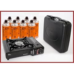 Gaskocher + 8 Gaskartuschen Msf-1a + Transportkoffer