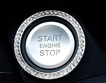 【クリックで詳細表示】内装をラグジュアリーに演出 エンジン スタートボタン 装飾 リング キーシリンダーにも (クリスタル) [並行輸入品]： 家電・カメラ