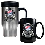 Detroit Red Wings NHL 2008 Stanley Cup Champs Stainless Steel Travel Mug & Black Ceramic Mug Set