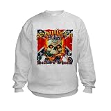 Artsmith, Inc. Kids Sweatshirt Southern Motorcycle Rider Hell On Wheels Rebel Flag