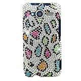 Hard Snap-on Shield With RAINBOW LEOPARD Bling Bling Diamonds Desing Facepl ....