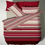 Ross Stripe Duvet Cover Set, Red, Double