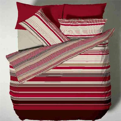 Ross Stripe Duvet Cover Set, Red, Double