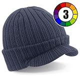 Beechfield Peaked Heavy Ribbed Beanie - 3 Colours