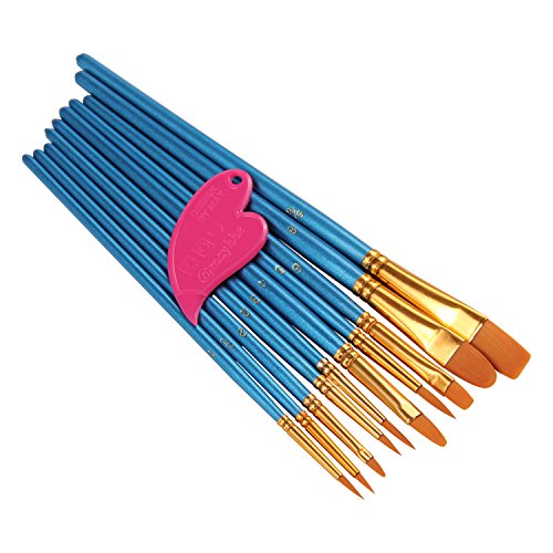 heartybay-Paint-Brush-Set-Round-Pointed-Tip-Nylon-Hair-artist-acrylic-brush-Watercolor-Oil-Painting