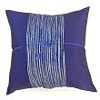 Stunning Handmade Cushion Cover / Pillow Sham With Silky Royal Blue-Black Fusion Filigree Detail