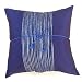 Stunning Handmade Cushion Cover / Pillow Sham With Silky Royal Blue-Black Fusion Filigree Detail