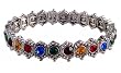 Bracelet - B251 - Swarovski (tm) Crystal Stones - Lace Style - Stretch ~ Primary Colors Mixed