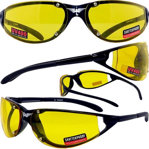 TERMINATOR YELLOW TINT BIKER SUNGLASSES