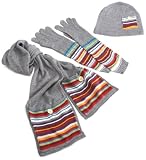 Threads Women's Pocket Stripe Scarf, Glove, Beanie Set