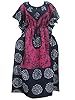 Kaftan Caftans Pink Batik Cotton Lounger Wear Womans Boho Dress Onesize