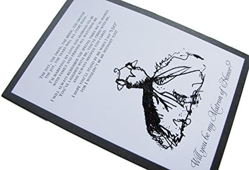 Will You Be My Matron of Honor Invitation Card Vintage (Black)