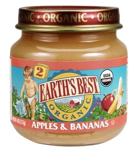 Earth's Best Organic 2nd Apples & Bananas, 4 Ounce Jars (Pack of 12)