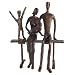 Bronze Family on Bench Figurine Set - Mother, Father, Son and Baby