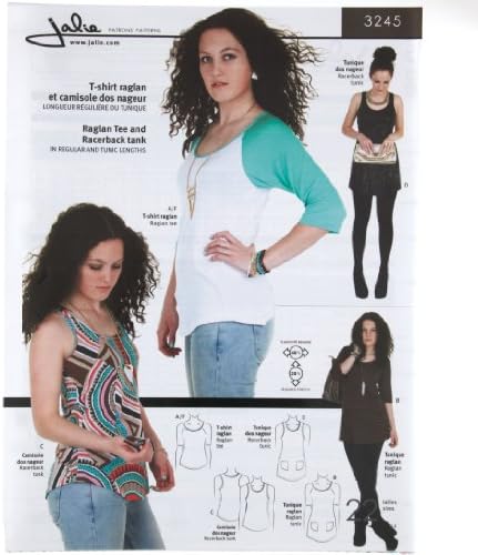 Jalie Raglan Tee Raceback Tanks and Tunics Pattern