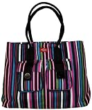 Dickies 6809 Multi-Color Vertical Stripe Courtney Two Pocket Tote - Ships in 