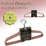 SET OF 6 VELVET HANGERS - ROSE