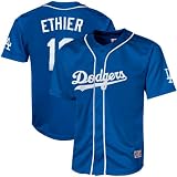 MLB Majestic Andre Ethier L.A. Dodgers #16 Youth Closehole Mesh Jersey - Royal Blue (8)