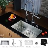 Kraus KHU100-32-KPF1602-KSD30CH Stainless Steel Undermount Kitchen Sink Chrome F
