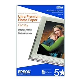 Epson Ultra Premium Photo Paper Glossy, 4 x 6, 100 Sheets (S042174)