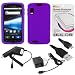 GTMax PurPle Soft Silicone Case + Clear LCD Screen Protector + Car Charger + Home Charger + USB Sync Cable for AT&T Motorola Atrix 4G MB860