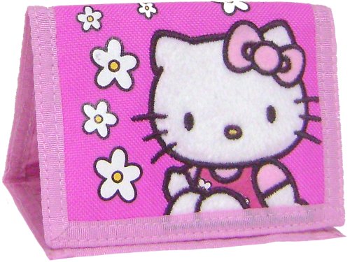 Hello Kitty : Tri-fold Wallet – White Flowers (Pink)