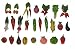 25 Piece Set Hand Made Decorative Colorful Fruit and Vegetable Fridge Magnets 1.5-3.0