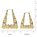 Gold Plated Hollow Triangle Bamboo Hoop Earings. Premium Finish & Quality. 2 Size Options.