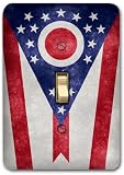 State of Ohio Flag Metal Light Switch Plate Cover Single Home Decor Light Fixture 486