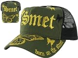 SMET by Christian Audigier Ed Hardy Mens Womens Unisex Butterfly Trucker Hat Cap Olive Green