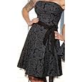 Folter Clothing STRAPLESS BLACK ROSE DRESS in Black on Black Rose Print