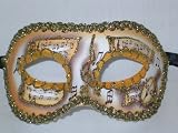 Colombina Venetian Halloweeen Mask/Music/ Yellow