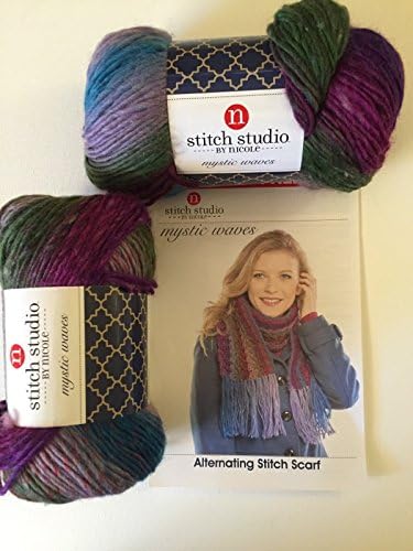 Alternative Stitch Scarf Knit Kit with 2 Skeins of Acrylic &amp; Wool Yarn