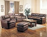 Harper Sofa in Rich Brown Leather by Coaster Furniture