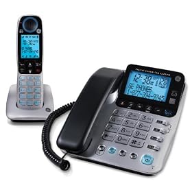 GE DECT 6.0 Corded Phone with Cordless Handset, Caller ID, Answering System Combination, and Large LCD Display (30524EE2)