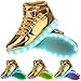 GreatJoy Cool Fun Light Up LED Shoes Sneaker 7 Colors USB Charging (37 / 6B Women / 4.5D Men, Gold)