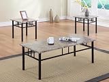 Laminated Marble Vinyl Top Coffee Table & 2 End Tables
