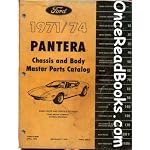 Pantera Chassis and Body Master Parts Catalog: 1971-1974 book cover