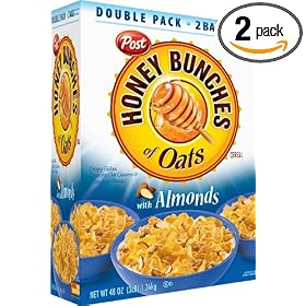 Post Honey Bunches of Oats with Almonds Cereal, 2 24 oz Bags inside the 48-Ounce Box:  Grocery &amp; Gourmet Food