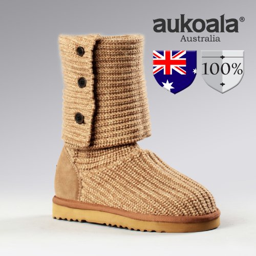 Aukoala Snow Boots Australia Sheepskin Warm Prague For Womens_Chestnut_Us Size 6 On Sale