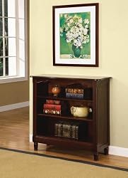 Powell Traditional Birch-Veneer Bookcase, Brown Cherry Finish