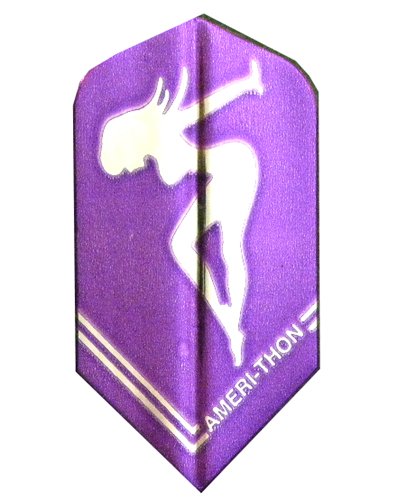 25 Sets #3467 AmeriThon Purple/Silver Chrome Girl Dart Flights