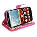 Alcatel One Touch - Cellularvilla Pu Leather Wallet Card Flip Open Pocket Case Cover Pouch for Alcatel One Touch Fierce 2 7040T (Pink Glitter)