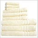 9 -tlg. Handtuch / Frottier-Set 500 g/m2, Farbe: weiß, 100 % Baumwolle / Microcotton