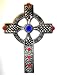 Cross~ Hanging Cross~ Celtic Blue & Red Jeweled~ Approx 5.25" x 8"