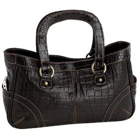 Embassy Leather Handbag with Alligator Embossing