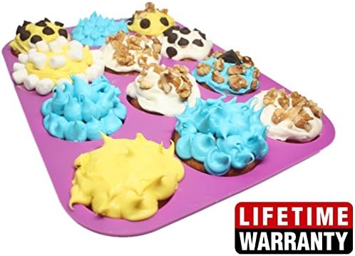 Mister Cook Silicone Muffin Pan 12 Cup - Non-stick and Easy to Clean