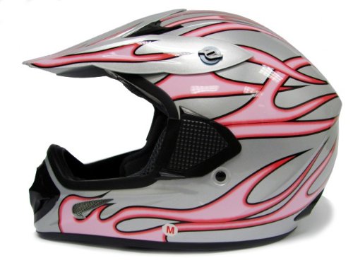 TMS Silver Pink Fire Motocross MX Dirt Bike ATV 