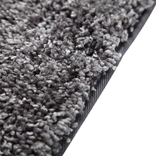 Hiwel 100% Microfiber Polyester Bathroom Rugs, Safe No-slip Backing, Absorbant & Plush Multi-functional Household Complement, Grey, 20 by 32 Inch