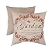 Pillow Perfect Decorative French Crest Hand-Cut Square Toss Pillow, Linen/Red